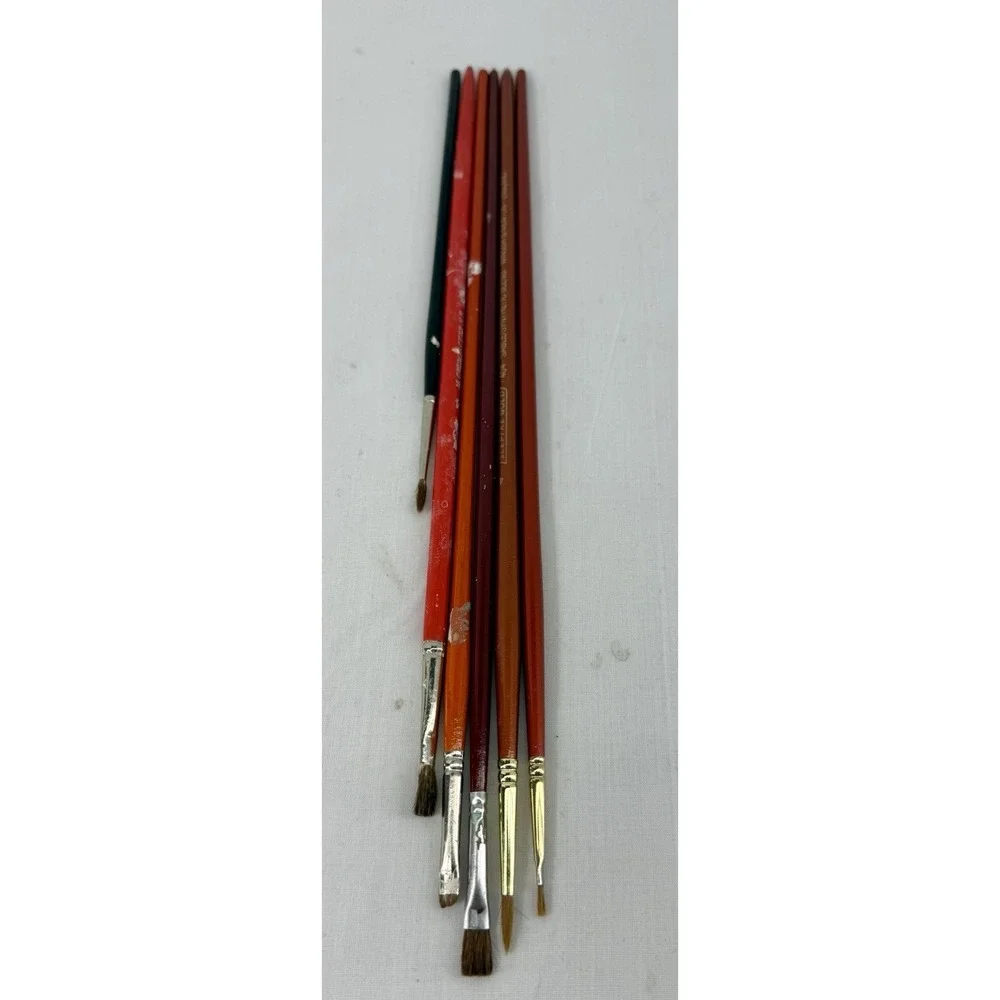 Winsor Newton Sceptre Gold Red Sable Grumbacher Brush Lot 6 Artist